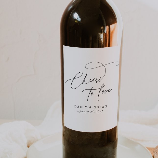 Elegant Charm Cheers to Love Wedding Wine Labels (Elegant Charm Cheers to Love Wedding Wine Labels)