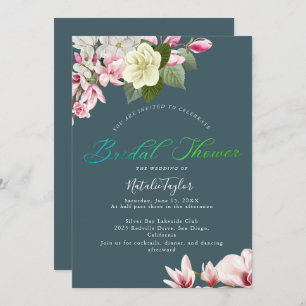 Elegant Charm Dark Sage Bridal Shower Invitations