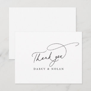 Elegant Charm Flat Simple Wedding Thank You Cards