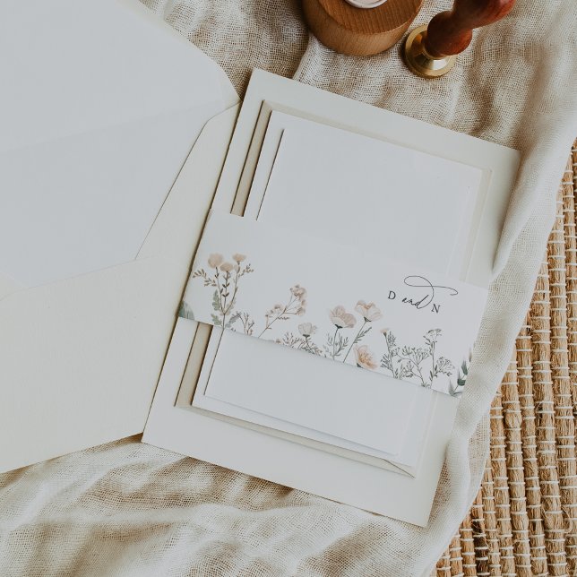 Elegant Charm Garden Wedding Invitation Belly Band (Creator Uploaded)