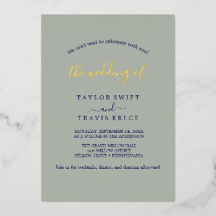 Elegant Charm Gold Foil Green Garden Wedding