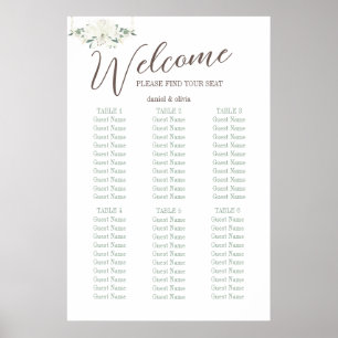 Elegant Charm Green Wildflower Wedd Seating Charts