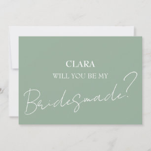 Elegant Charm Green Wildflower Wedding Bridesmade Invitation