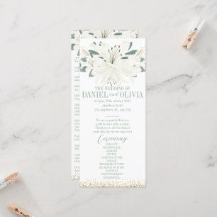 Elegant Charm Green Wildflower Wedding Programs