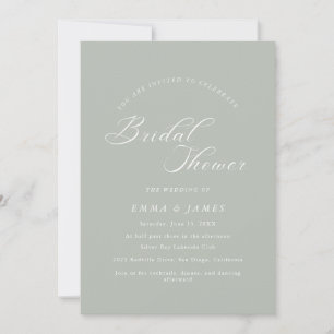 Elegant Charm Ivory & Gold Bridal Shower Invitation