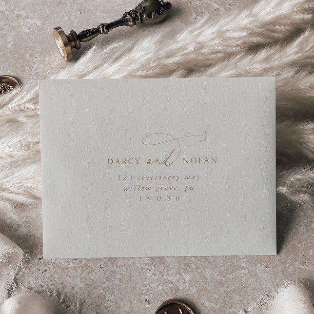 Elegant Charm Ivory RSVP Self Addressed Envelope (Creator Uploaded)