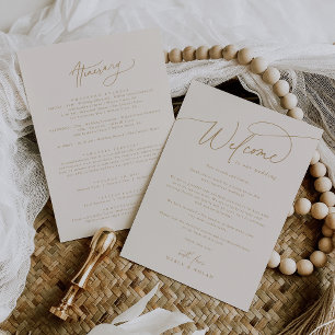 Elegant Charm Ivory Wedding Itinerary Template