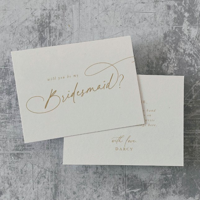 Elegant Charm Ivory Will You Be My Bridesmaid Card (Creator Uploaded)