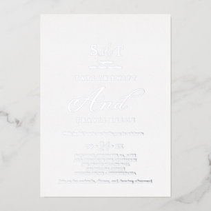 Elegant Charm Monogram Gold Foil Wedding 