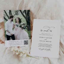 Elegant Charm Photo Wedding Invitations with RSVP