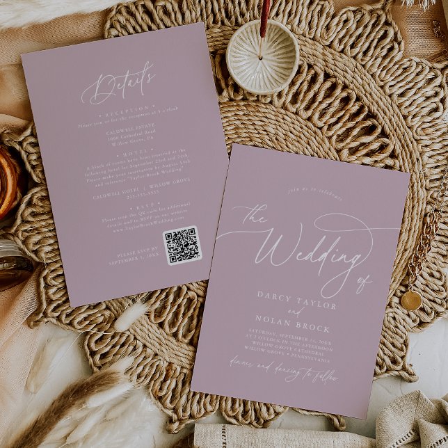 Elegant Charm Pink Wedding Invitations with RSVP (Creator Uploaded)