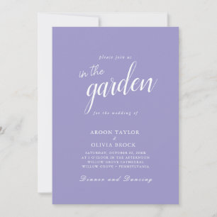 Elegant Charm Purple Garden Wedding Invitations