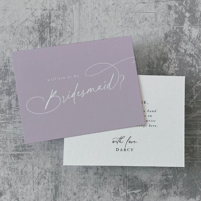 Elegant Charm Purple Will You Be My Bridesmaid Invitation (Creator Uploaded)