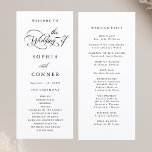 Elegant Charm Script Wedding Ceremony Program<br><div class="desc">This black and white wedding ceremony program features elegant,  romantic swirly calligraphy lettering with a formal script. For more advanced customisation of this design,  please click the BLUE DESIGN TOOL BUTTON above!</div>