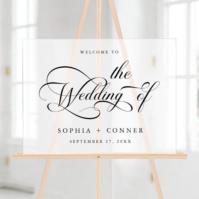 Elegant Charm Script Wedding Welcome Acrylic Sign (Creator Uploaded)