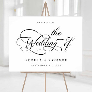 Elegant Charm Script Wedding Welcome Sign