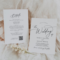Elegant Charm Simple Wedding Invitations with RSVP