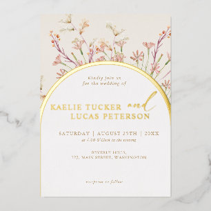 Elegant Charm  Wild Flower Arch Wedding Gold 