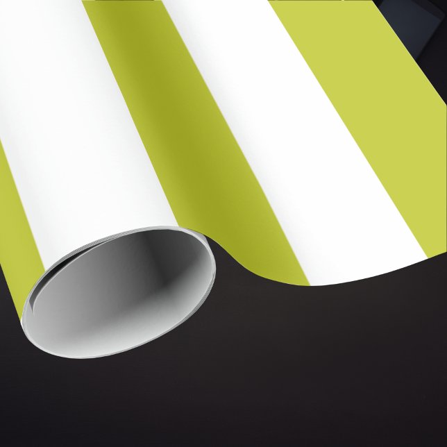 Elegant Chartreuse and White Striped Pattern Wrapping Paper (Creator Uploaded)