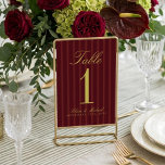 Elegant Chartreuse Burgundy Simple Stripe Wedding Table Number<br><div class="desc">Guide guests to their seats with sophistication using these Elegant Chartreuse Burgundy Simple Stripe Pattern Wedding Table Numbers. Featuring refined calligraphy and a rich, classic color background, these table number cards bring an elevated, cohesive touch to your reception decor. Perfect for formal place settings or centerpiece displays, they combine traditional...</div>