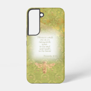 Elegant Chartreuse Green Gold Bee Wreath Bible Samsung Galaxy Case