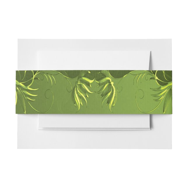 Elegant Chartreuse Green Invitation Belly Band (Front Example)