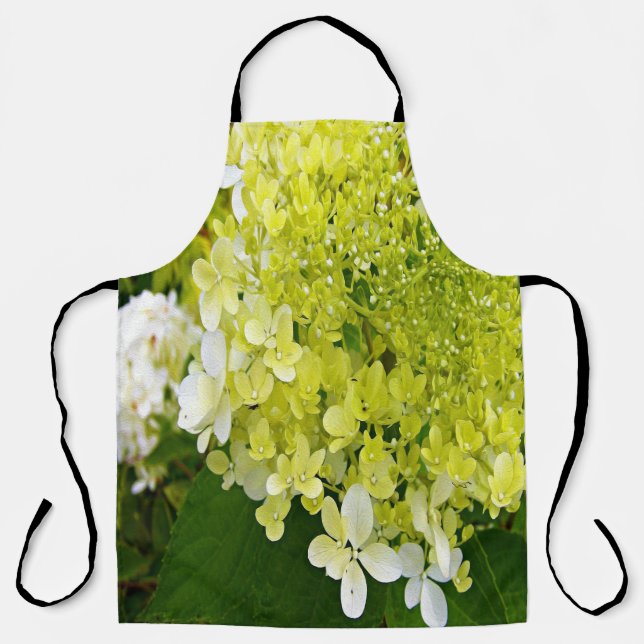 Elegant Chartreuse Green Limelight Hydrangea Apron (Front)