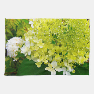 Elegant Chartreuse Green Limelight Hydrangea Tea Towel