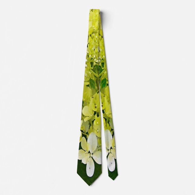Elegant Chartreuse Green Limelight Hydrangea Tie (Front)