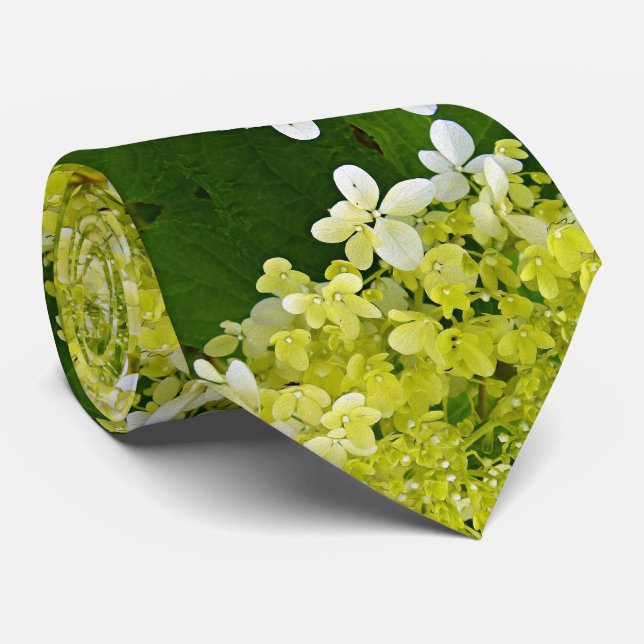 Elegant Chartreuse Green Limelight Hydrangea Tie (Rolled)