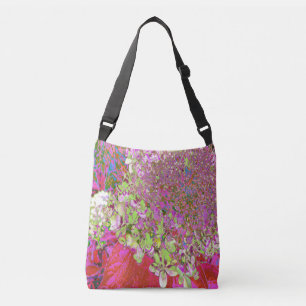 Elegant Chartreuse Green, Pink and Blue Hydrangea Crossbody Bag