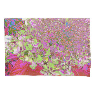 Elegant Chartreuse Green, Pink and Blue Hydrangea Pillowcase