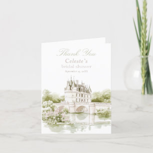 Elegant Chateau French Romance Bridal Shower  Thank You Card