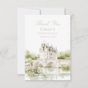 Elegant Chateau French Romance Bridal Shower Thank You Card
