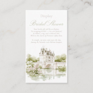 Elegant Chateau French Romance Display Bridal Enclosure Card