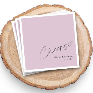 Elegant Cheers Hand Lettering Lilac Wedding Napkin