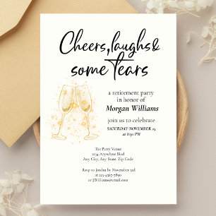 Elegant Cheers Laughs Tears Retirement Party Invitation