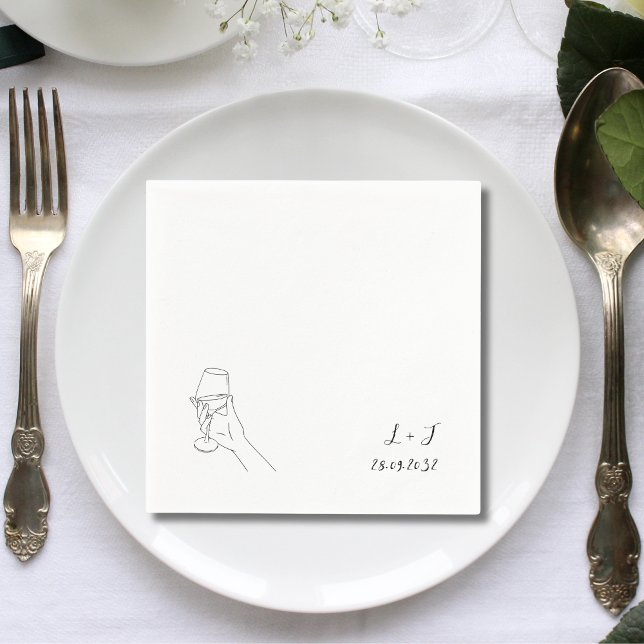 Elegant Cheers Script Glasses Wedding Paper Napkin (Creator Uploaded)