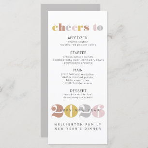 Elegant Cheers to 2024 Silver New Years Menu