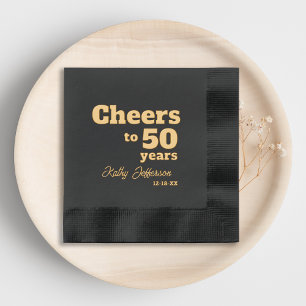 Elegant Cheers to 50 Years 50th Birthday Foil Napkins