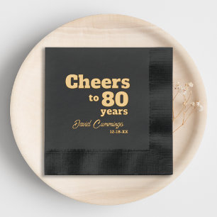 Elegant Cheers to 80 Years 80th Birthday Foil Napkins