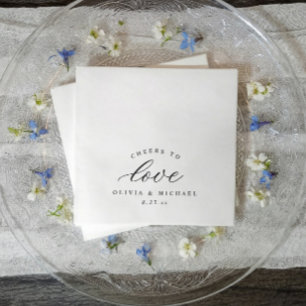 Elegant Cheers to Love Old Money Classic Wedding Napkin
