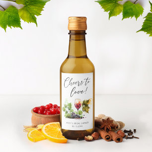 Elegant Cheers To Love Wine Glass Bridal Shower Label