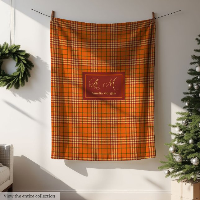 Elegant Chequered Blanket Soft Autumnal Colours (Elegant Checkered Blanket Soft Autumnal Colors Wrap)