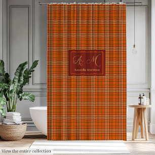 Elegant Chequered Curtain Soft Autumnal Colours