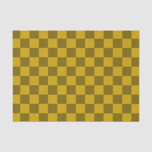Elegant Chequered Pattern in Dark and Light Brown Tissue Paper