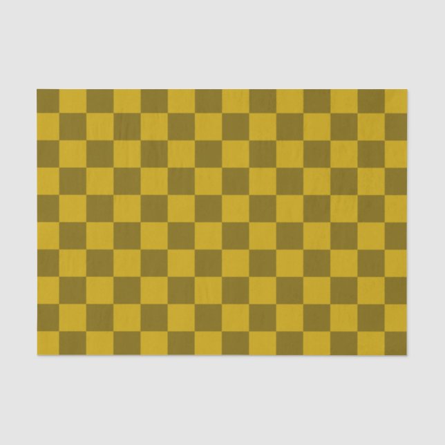 Elegant Chequered Pattern in Dark and Light Brown Tissue Paper (Front)