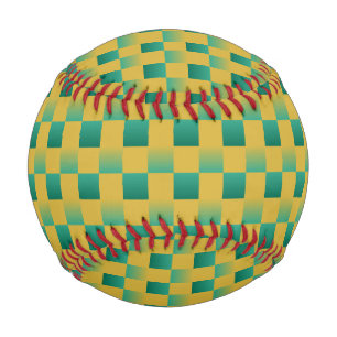 Elegant chequered pattern in green and gold baseball