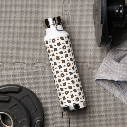 Elegant Chequered Pattern Water Bottle