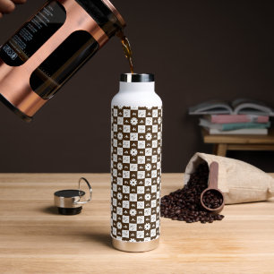 Elegant Chequered Pattern Water Bottle